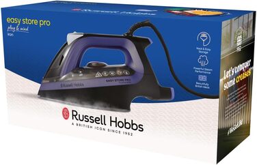 Парова праска Russell Hobbs One-Perfect-Temp 2400Вт з керамічною підошвою, антикальком, самочищенням, потужний паровий удар 200г, універсальна температура для всіх тканин, компактне зберігання кабелю