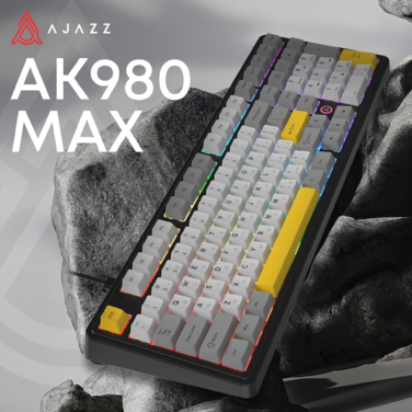 Дротова магнітна клавіатура Ajazz AK980 MAX Magnetic switches Black Grey Yellow (AK980-MAX-M-BGY)