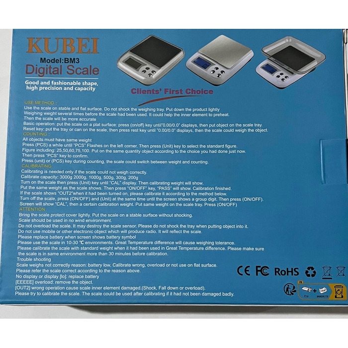 KUBEI електронні кухонні ваги 1 кг/0,01 г з USB зарядкою, високоточна цифрова вага з нержавіючої сталі для кухні, ювелірних виробів, монет, порошків