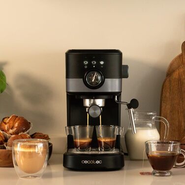 Еспресо-машина Cecotec Compact Power Espresso 20 Retro Green: 1100 Вт, 20 bar, Thermoblock, капучинатор, 1.25 л