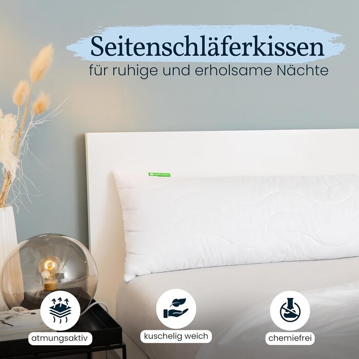 Подушка для сну на боці Gentle North 40x145 см, довга анатомічна подушка для тіла з мікроволокном, що миється, для дорослих
