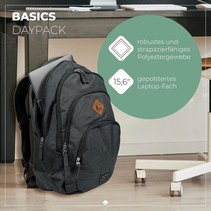 Рюкзак для ручної поклажі Travelite BASICS, 45 см, 22 л, міський повсякденний рюкзак, антрацит (сірий)