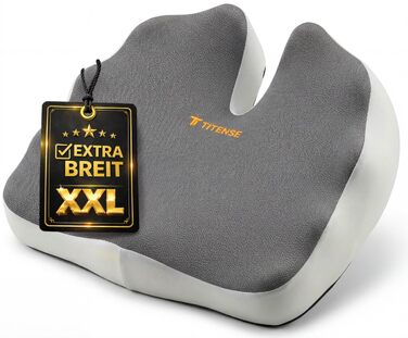 Подушка для сидіння XXL 52 см з піни Memory Foam високої щільності – для офісу, авто, геймінгу та дому. Ефективна підтримка спини та куприка.