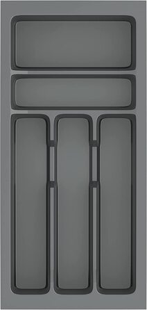 Лоток для столових приборів Sossai Divio, 23x49 см, 5 відділень, антрацит, для шухляд 30 см, регульований органайзер