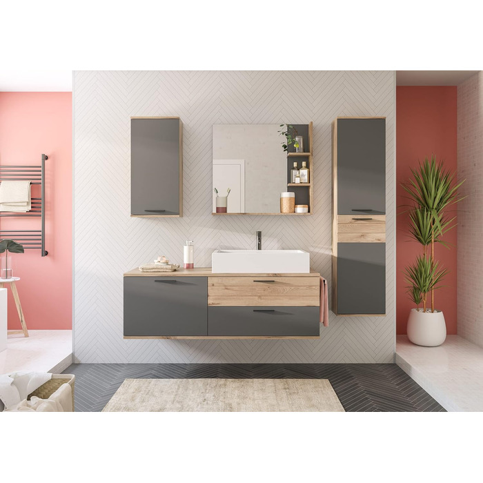 Дзеркало для ванної xonox.home Mason з полицею, 79x73x14 см
