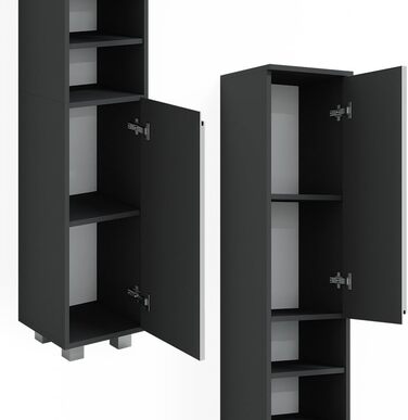 Пенал для ванної Vicco J-Shape, білий/антрацит, 30x190 см