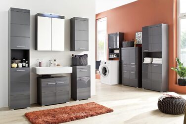Підвісна тумба під умивальник trendteam Amanda, 60x56x34 см, агавово-сірий глянець