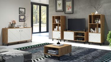 Тренттим Смарт Лівінг - Тумба з 2 дверцятами та 4 відділеннями, Artisan Eiche/Weiß, 60 x 37 x 60 см