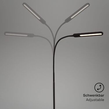 BRILONER LED торшер з димером, сенсорний, регульований світло, для вітальні, читання, чорний, 20,8x20,8x183 см