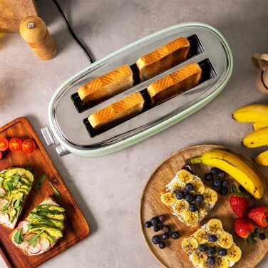 Тостер Cecotec Toast&Taste 1600 Retro Double Green на 4 тости, нержавіюча сталь, 1630 Вт