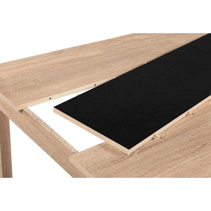 Обідній стіл byLIVING NORI 120×80 см, кухня, світло-коричневий, дуб сонома, реверсивна стільниця (чорна або біла)