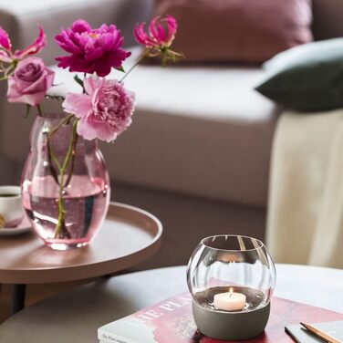 Ваза Villeroy & Boch Rose Garden 20 см рожева, скляна ваза для квітів, декор для дому та столу, кришталь