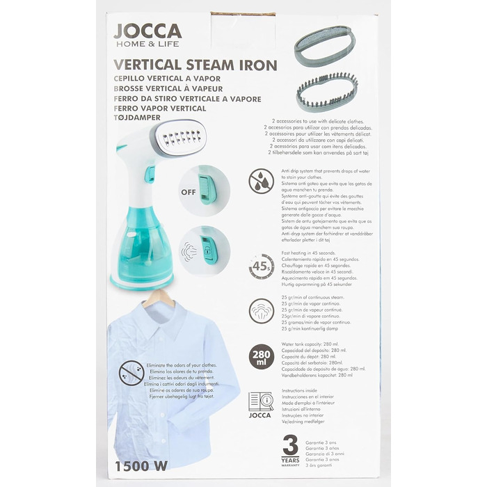 Jocca Вертикальна парова праска з антикрапельною системою, дорожня парова щітка, зелена