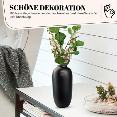 Ваза для квітів Bloomique Magret Rauchschwarz H40 см - Скляна ваза для квітів та сухоцвітів (чорна)