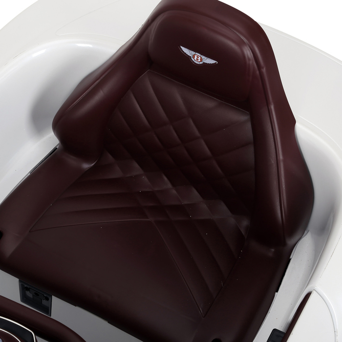Дитячий електромобіль Bentley GT ліцензійна модель з пультом дистанційного керування, 2 x 390 двигуни, білий колір, розміри 108 x 60 x 43 см