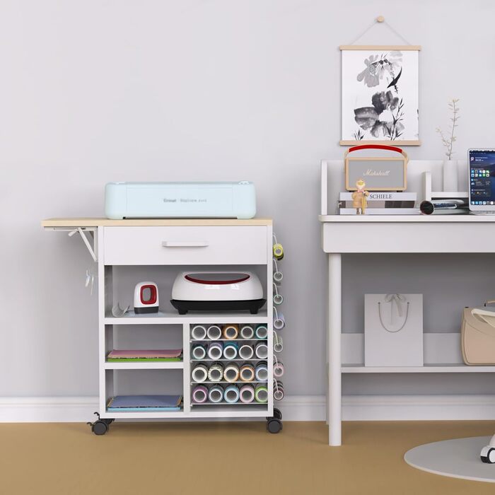 Візок для гарячого пресу та організації Cricut, білий 75 см, GYC-01 - ідеальне рішення для рукоділля