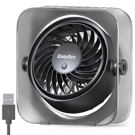 Вентилятор USB EasyAcc міні, настільний з обертанням 360°, 3 швидкості, чорний