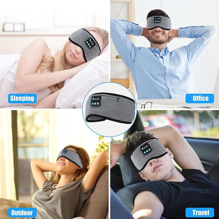 Bluetooth навушники-маска для сну Aceshop, музична маска для очей, бездротова, Bluetooth 5.2, HD-динаміки, миюча, подарунок для чоловіків і жінок