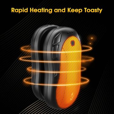 Електричні грілки для рук 2 шт. FANDLISS, 6000mAh, USB, для кемпінгу, полювання, гольфу, чорний