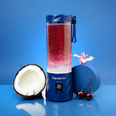 Портативний блендер BlendyGo 3 для смузі, 550 мл, USB зарядка, BPA-free, PulseMotion & BlendPro технологія, темно-синій