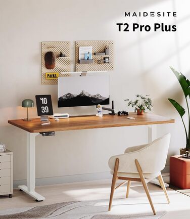 Електричний регульований стіл MAIDeSITe T2 Pro Plus (Чорний, Сірий) з 2 моторами, 3 ступені регулювання та пам'ять