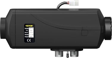Автономний дизельний опалювач VEVOR 12V 8kW з LCD-дисплеєм та пультом дистанційного керування, 0.16-0.62 л/год, чорний