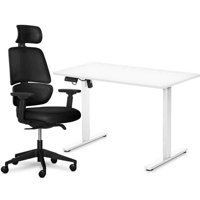 Комплект Mealux PowerDesk Lite Black + Leo Air Plus Black (арт. EVO-201 Lite W/W +Y 546 KB)