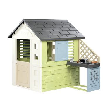Дитячий будиночок Smoby Life Pretty з кухнею, 110x127x145 см, перероблений пластик, для вулиці, від 2 років