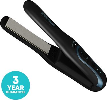 Бездротовий керамічний стайлер для волосся Revamp Progloss Liberate Shine з іонною технологією, кератином, аргановою та кокосовою олією для гладкого волосся без пухнастості, компактний дорожній прасок для волосся