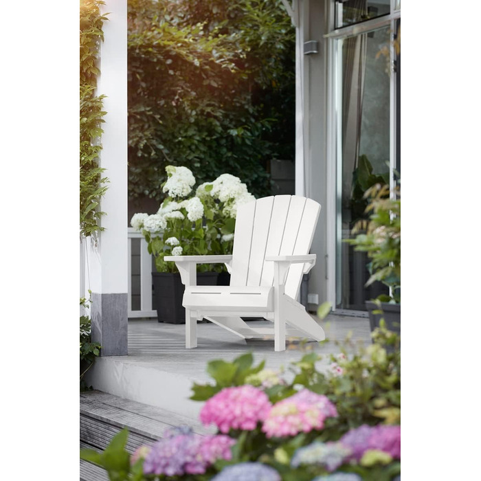 Пластикове крісло Keter Allibert Troy Adirondack, антрацит, для саду, тераси та балкона, 93x81x96.5 см, стійке до погодних умов