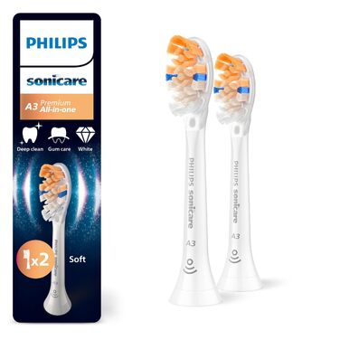Смінні насадки для електричної зубної щітки Philips Sonicare Premium All-in-One A3, білі, 6 шт, HX9096/87
