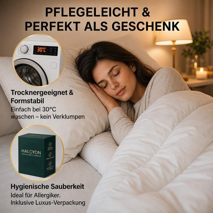 Всесезонна легка ковдра з гусячого пуху 90% (135 x 200 см), біла, Luxury All Year Comfort