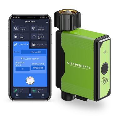 Bluetooth поливний комп'ютер з турбінним лічильником води, 10 програм, Tuya/Smart Life