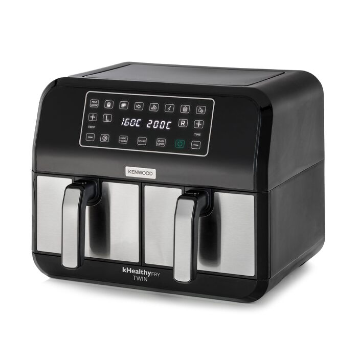 Аерофритюрниця з двома чашами Kenwood kHealthy Fry HFM20.000MB, 8л (2x4л), 8 програм, Dual Cook & Sync Finish, сенсорний дисплей, антипригарне покриття
