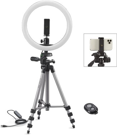 Стійка для влогінгу Cullmann Alpha 1000, LED-кільце, Bluetooth, 134 см, 1 кг, чорна