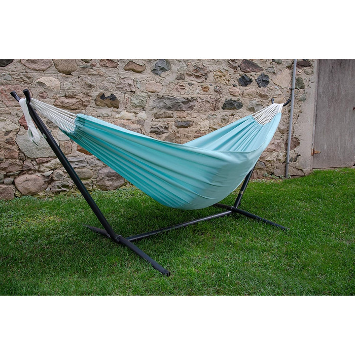 Гамак Vivere Doppel Polyester з підставкою 250 см, блакитний (Аква)