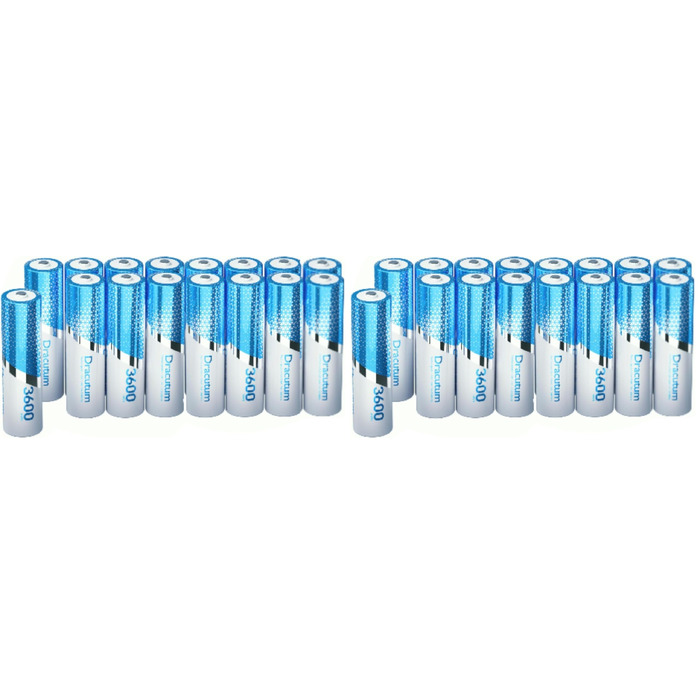 Набір акумуляторів AA Li-ion 1.5V 3600mWh (8 шт.) з зарядним пристроєм, висока ємність, 2000 циклів перезарядки