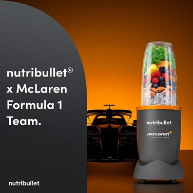 Потужний блендер-екстрактор Nutribullet 900 Series (матовий сірий) для смузі та соків, 25 000 об/хв, набір 11 предметів з чашами To Go