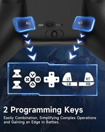 Бездротовий ігровий контролер EasySMX X15 для PC, Switch, Android, iOS з Hall-ефект джойстиками та тригерами, RGB підсвічуванням, чорний