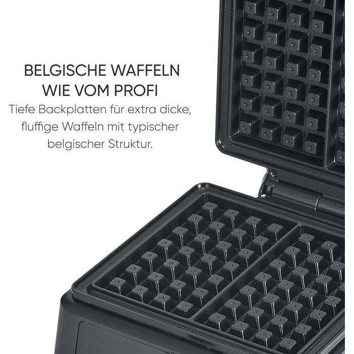 Вафельниця SEVERIN WA 2117 Black Line для бельгійських вафель у формі серця, антипригарне PFAS-free покриття, 1000 Вт, чорний/нержавіюча сталь