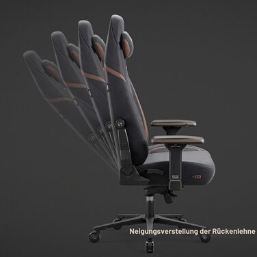 Ігрове крісло Diablo X-Eye 2.0 тканинне, ергономічний офісний стілець з магнітним підголівником, регульованими підлокітниками та спинкою, навантаження до 140 кг, Soft Black, Normal Size
