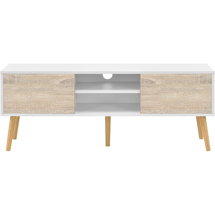ТВ-тумба [en.casa] Eskilstuna з шафками та полицями, бетон, 120x29,5x46,5 см, для вітальні та спальні