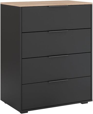Комод Vicco Betti антрацит/сонома, 80x102 см, 4 шухляди