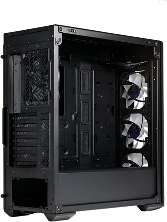 Корпус для ПК Cooler Master MasterBox 520, Mid-Tower ATX, 4 встановлені вентилятори, гартоване скло, ARGB-контролер, чорний