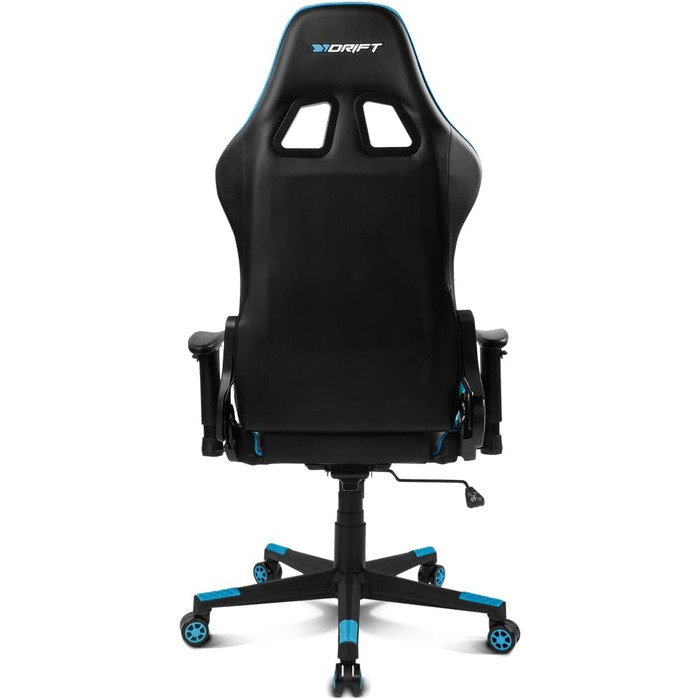 Ігрове крісло DRIFT DR175BUE, екошкіра, 2D-підлокітники, клас 4, обертове, чорний/синій