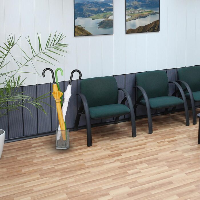 Підставка для парасольок Relaxdays, металева, квадратна, 52,5x13,5x13,5 см, сучасний дизайн, срібляста