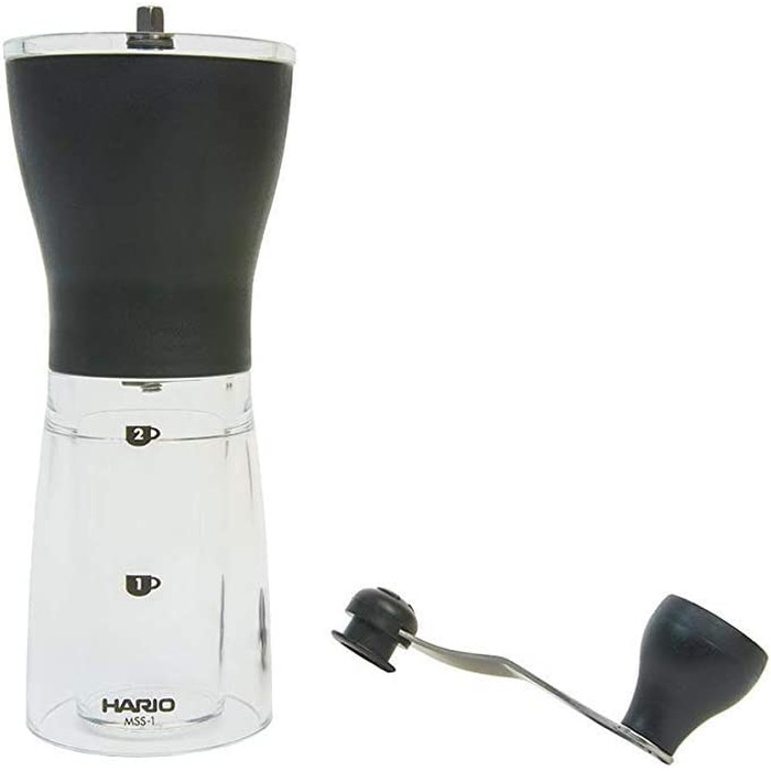 Кавомолка ручна Hario Mini Mill Slim MSS-1B – компактна, для свіжого помелу кави