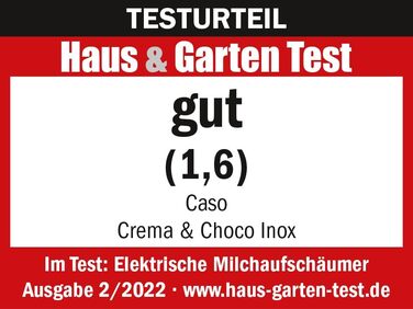 Електричний спінер для молока Caso Crema & Choco Inox, 4 функції, підходить для рослинного молока, нержавіюча сталь, термоізольована ручка, сенсорне LED-управління