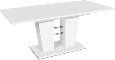 Розсувний обідній стіл з синхронним механізмом, білий, 140-180x75x90 см, товщина стільниці 22 мм, крайка ABS