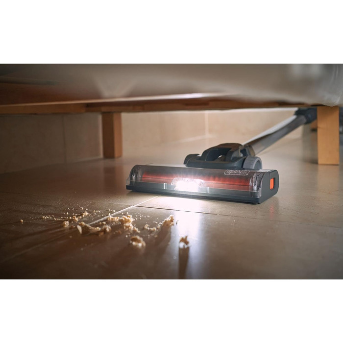 Акумуляторний пилосос BLACK+DECKER 3-в-1 BHFEA520J, 18В, безмішковий, ручний та підлоговий, турбощітка, 2 режими, бездротовий, з настінним кріпленням, щілинною насадкою, вбудованим акумулятором і зарядним кабелем